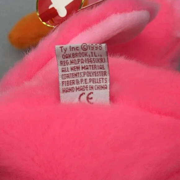 Pinky Flamingo Plush 1998 17" Bird Stuffed Toy Vintage TY Beanie Buddy - Picture 9 of 11